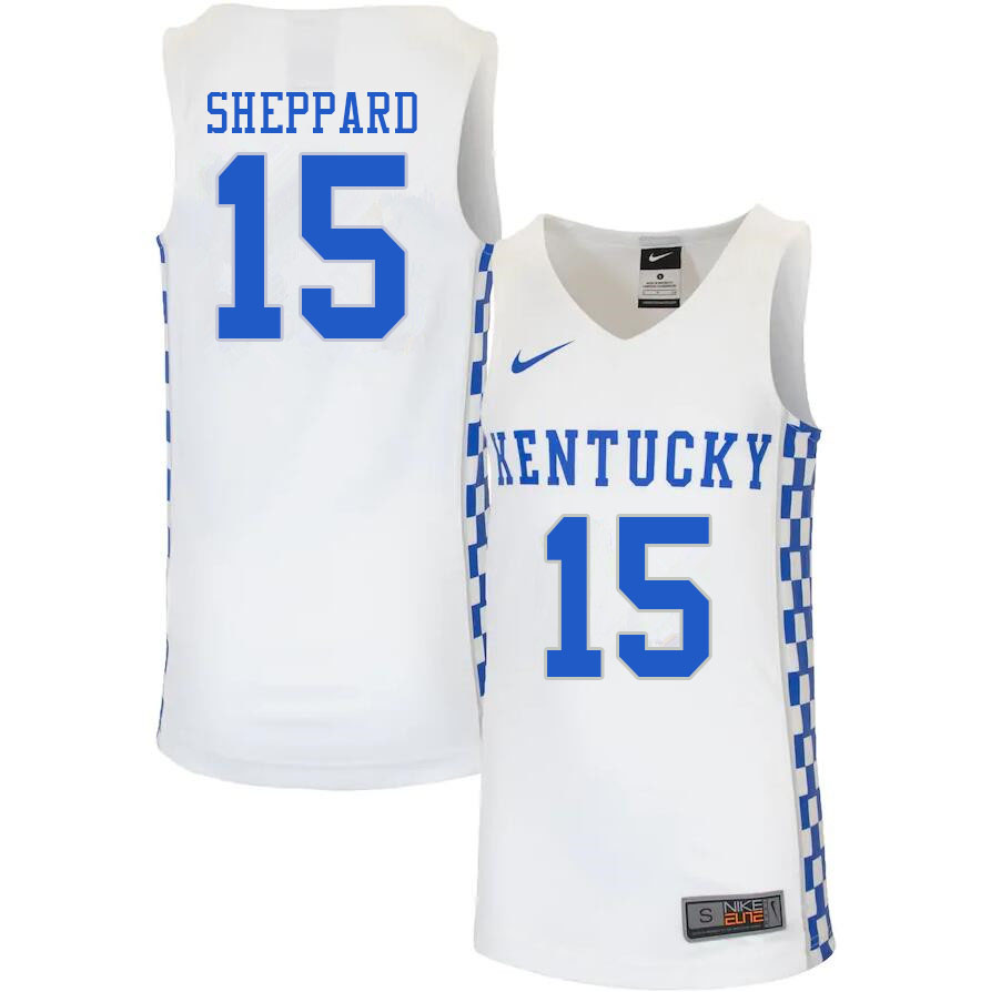 Men #15 Reed Sheppard Kentucky Wildcats College Basketball Jerseys Stitched Sale-White